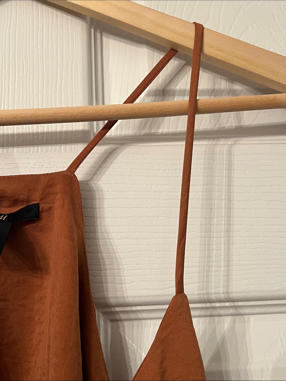H&M Rust-Brown Satin Spaghetti-Strap Cami - Picture 3 of 9